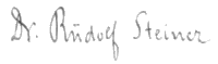 Signature of Dr Rudolf Steiner
